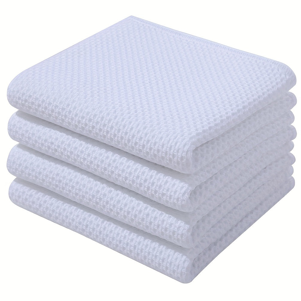 Set of 6 Thickened Absorbent Waffle Dish Towels Kitchen Cleaning Cloths for Sink Stove