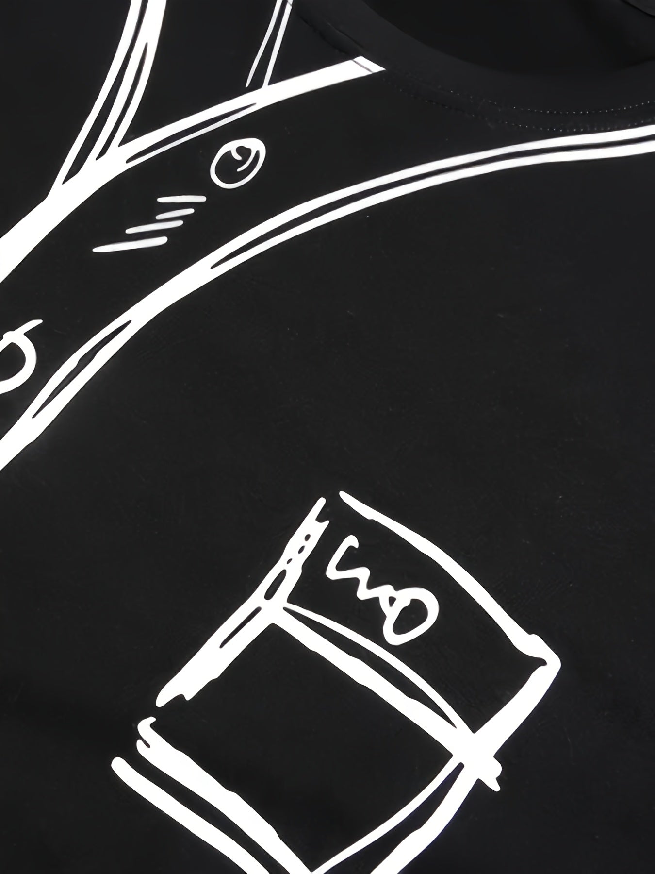 Camiseta de verano para hombre, dibujada a mano en Harajuku, de manga corta, casual, de tejido de punto