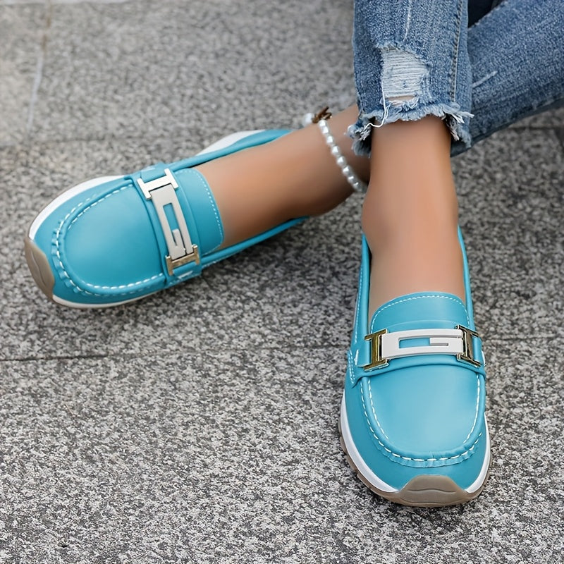 Women's Slip-On Loafers PU Upper TPR Sole Comfort Casual Shoes All-Season