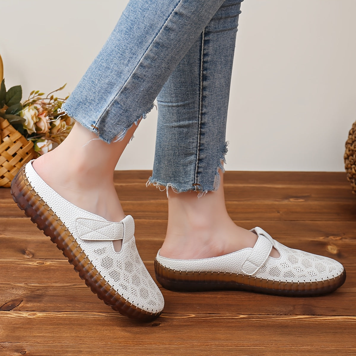 Women's Handmade Adjustable Soft Sole Slip-On Shoes Non-Slip Durable