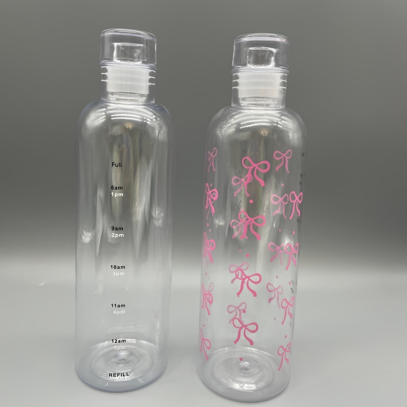 Kawaii Plastic Water Bottle 500ml with Transparent Time Scale for Sports School Outdoor