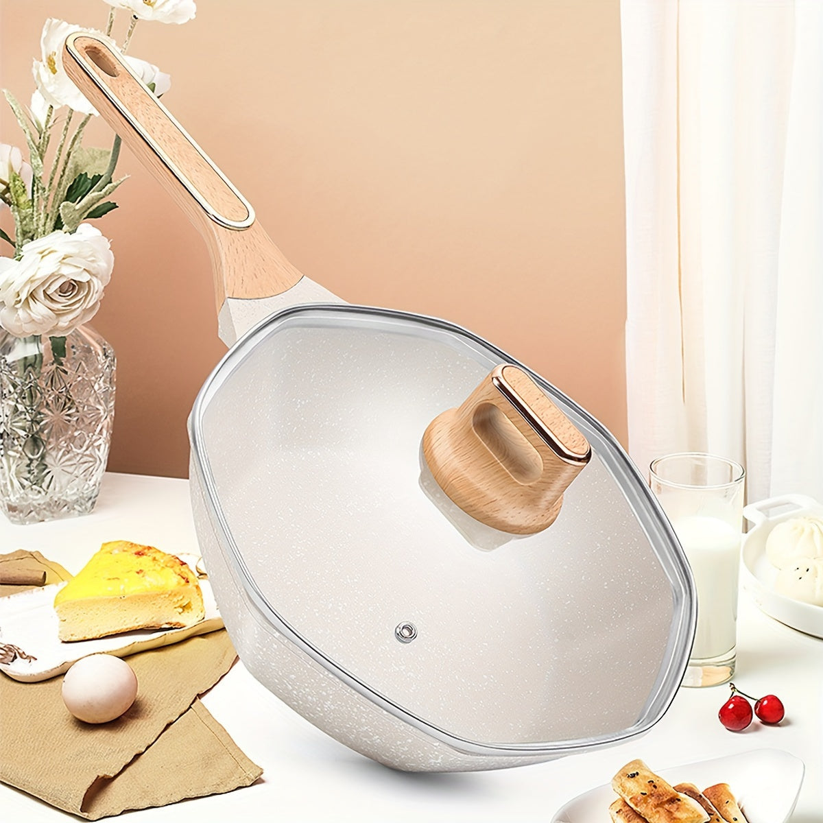 30cm Qotishma Alyuminiy Non-Stick Qovurilgan Qozon, Katta Hajmli, Mashina Yuvishga Yaroqli