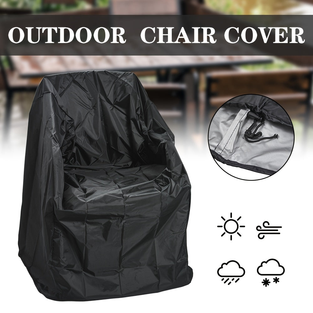 Outdoor Waterproof Chair Cover Black and Silver Polyester for Garden Furniture