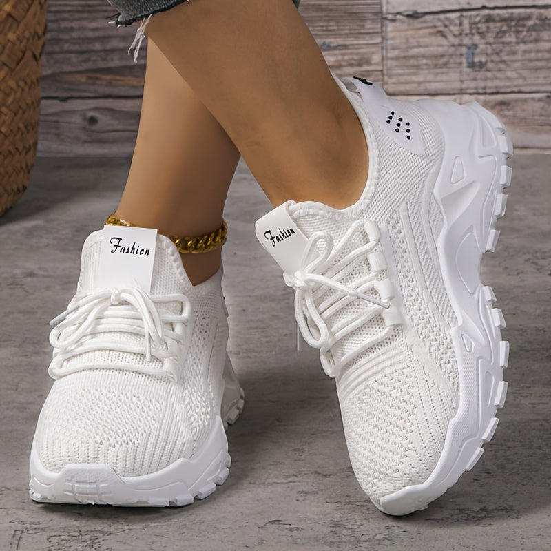 Women's Slip-On Sneakers Breathable Mesh Casual Shoes White Black
