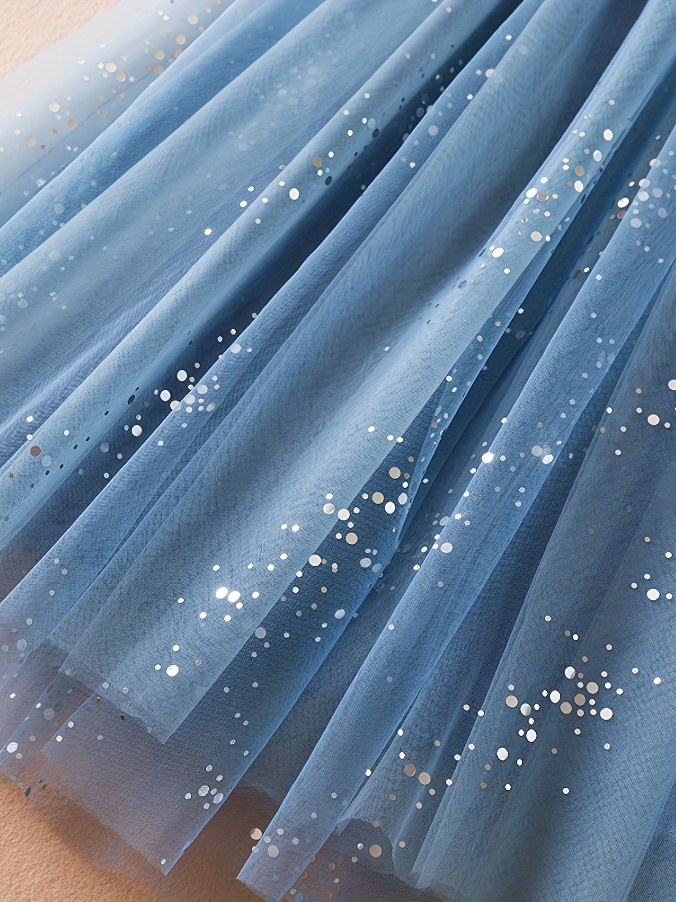 Летнее платье-принцесса с тюлевой звездным небом для девочек старше 3 лет с оборками