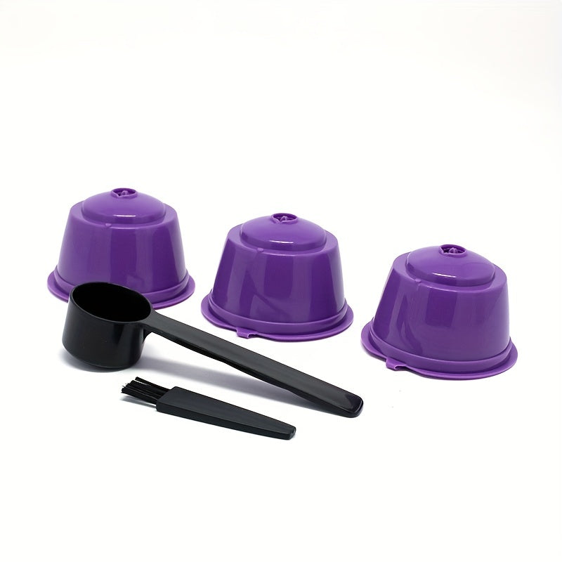 3pcs Reusable Coffee Filter Cups for Dolce Gusto Capsules with Brush and Spoon