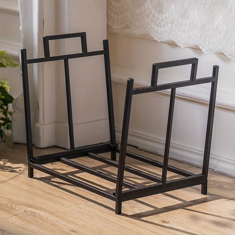 Деревянная настенная стойка для хранения принадлежностей для печи в гостиной, простая столешница для входа в гостевой дом, железная и деревянная полка для дров