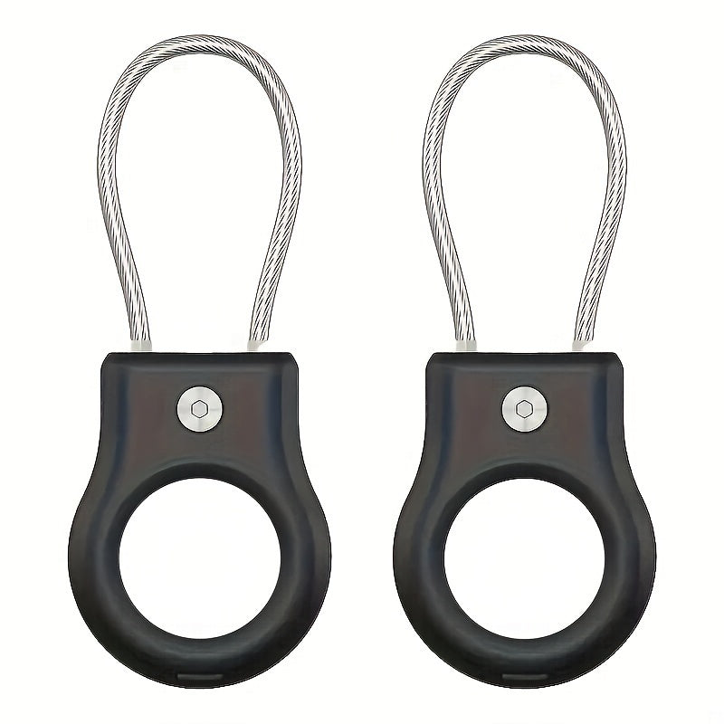 Durable Hard Plastic AirTag Keychain Holder with Lock Case for Luggage