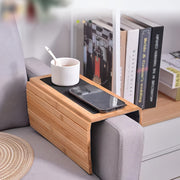 Wooden Sofa Arm Tray for Serving Coffee Snacks and Fruit in Living Room