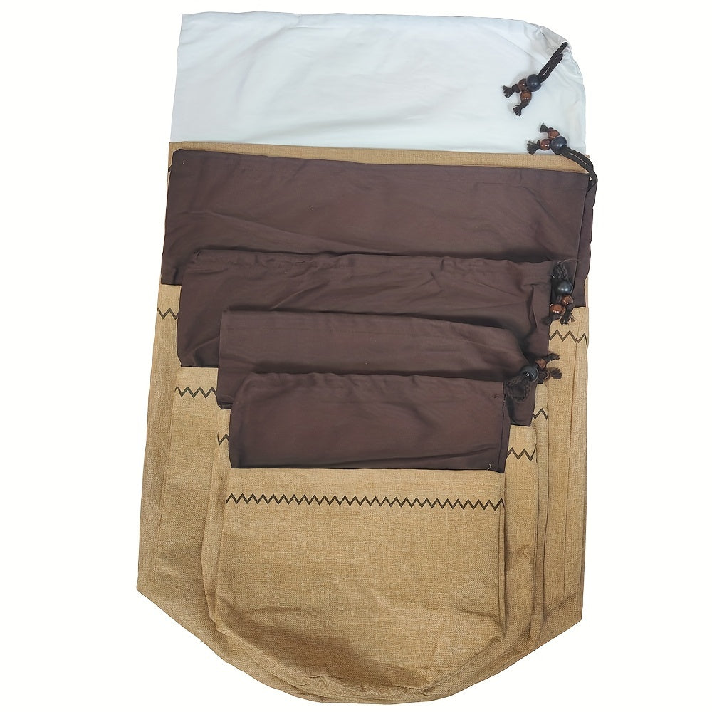 Brown Jute Burlap Storage Bag Rectangular Organizer for Vegetables and Bread