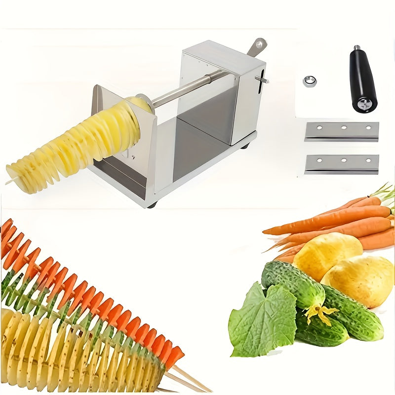 Manual Stainless Steel Potato Slicer with Alloy Steel Blade for Vegetables and Fruits