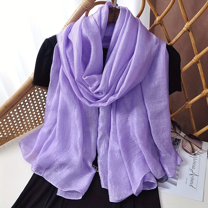 Yorug' Chiffon sharf quyoshdan himoya qiluvchi shalv plyajda tashqi faoliyatlar uchun polyester 70g/m²