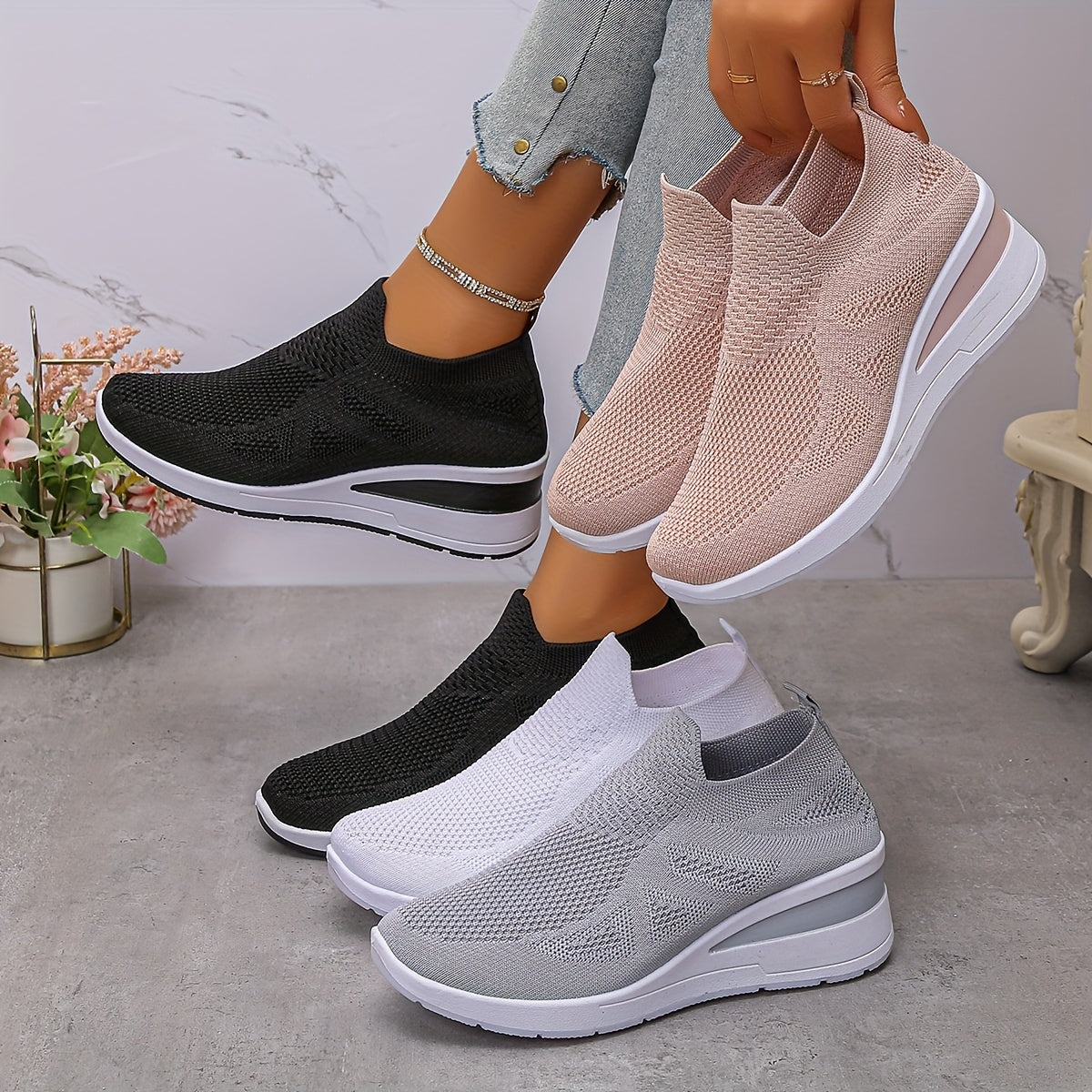 Women's Slip-On Sneakers Comfortable Stylish Casual All-Day Comfort