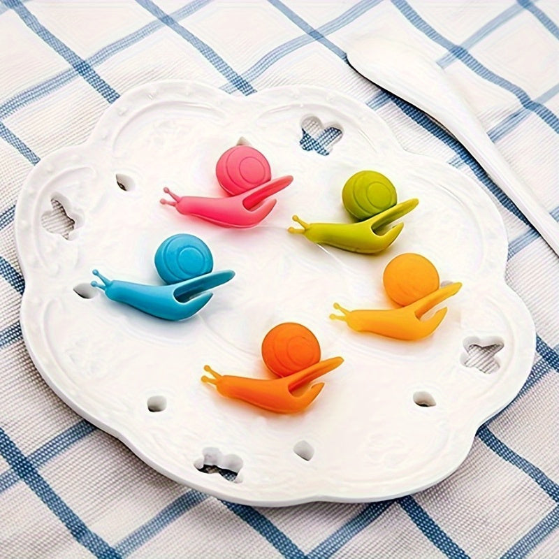 Silicone Snail Tea Bag Hangers 10-Pack or 5-Pack, Creative Cup Identification