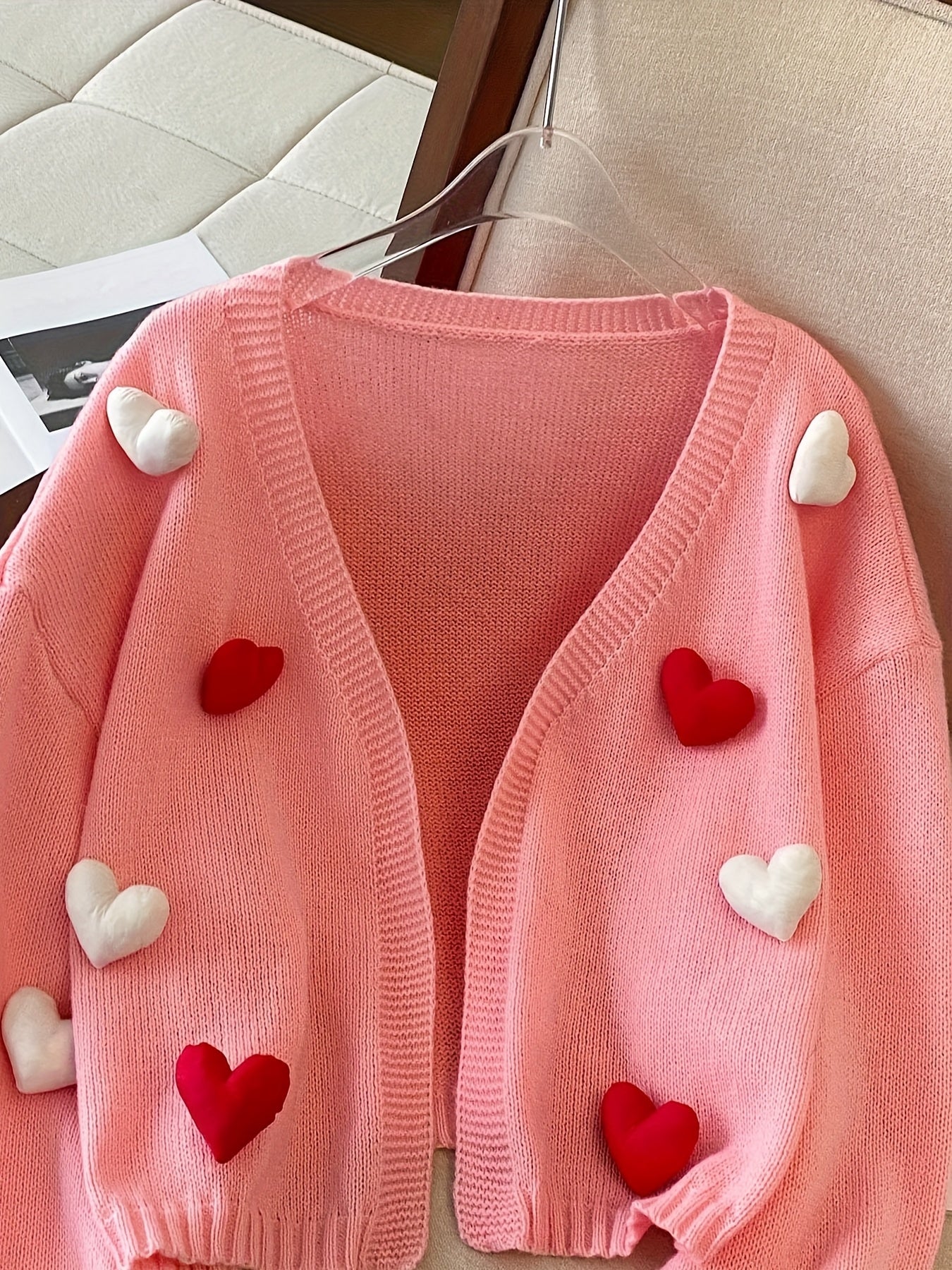 Women's Plus Size V-Neck Cardigan Long Sleeve Knit Sweater Fall Winter Warmth