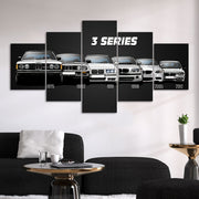 5-Piece Canvas Wall Art Set Featuring HD Racing Car Artwork for Home Decor