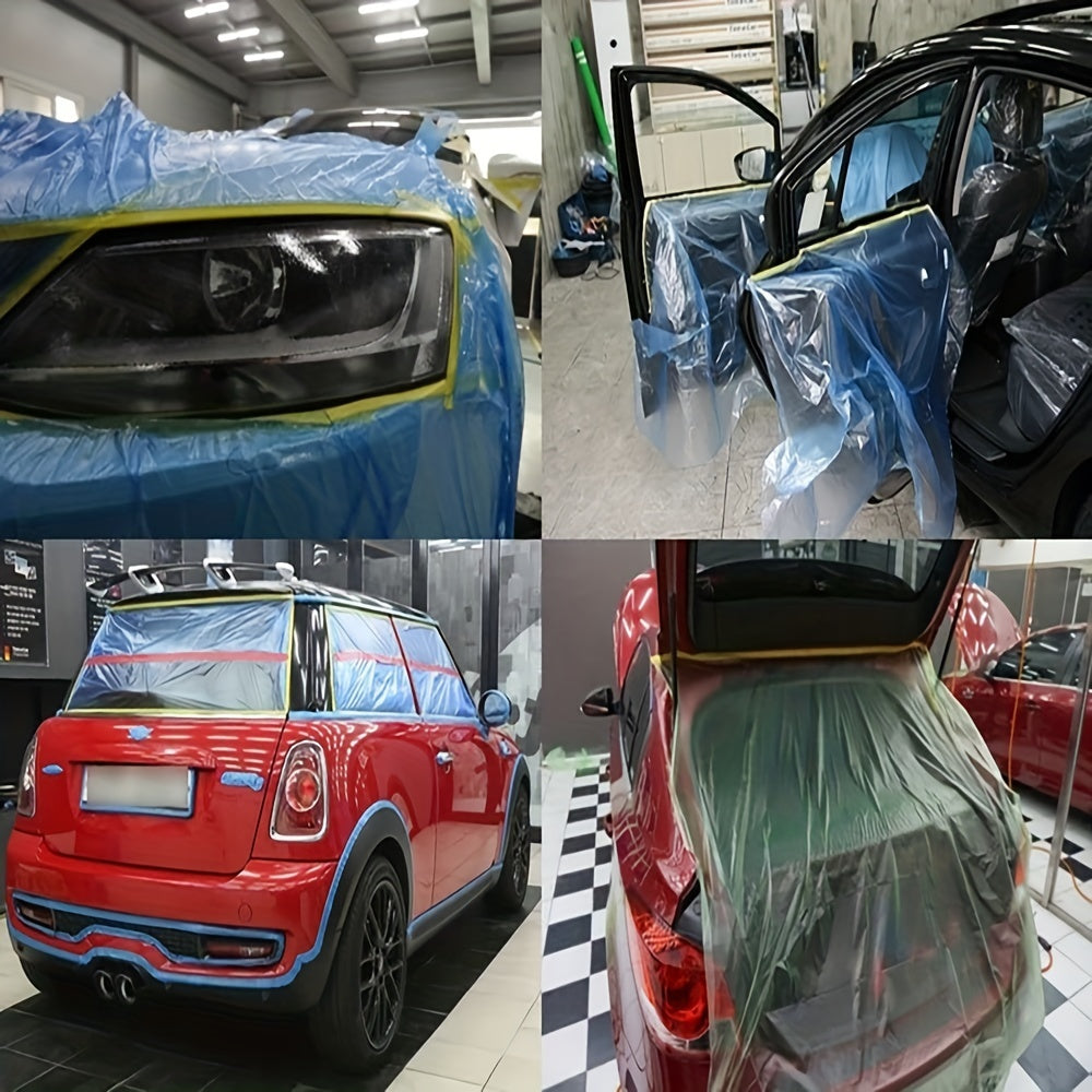 Blue Pre-Taped Masking Film for Auto Painting, Protective Sheeting