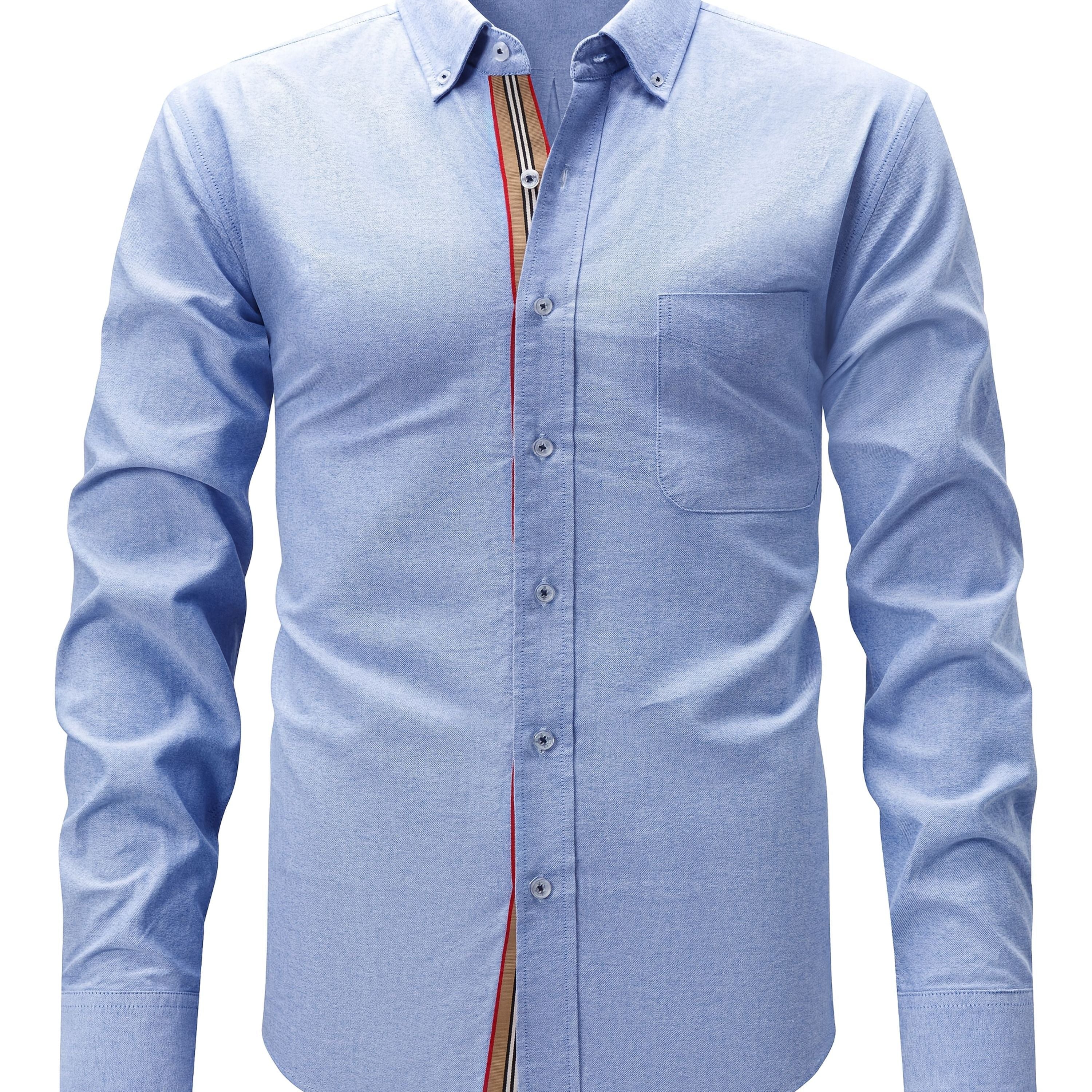 Vintage uslubidagi erkaklar uchun paxta o'rdak ko'ylagi, chiziqli yaka, uzun yenglar va ko'krak cho'ntagi bilan. Cho'zilmaydigan, tugmachali uslub, 2024 yil kuz uchun mukammal. Hashamatli plaid dizayni, erkaklar uchun ko'p maqsadli.