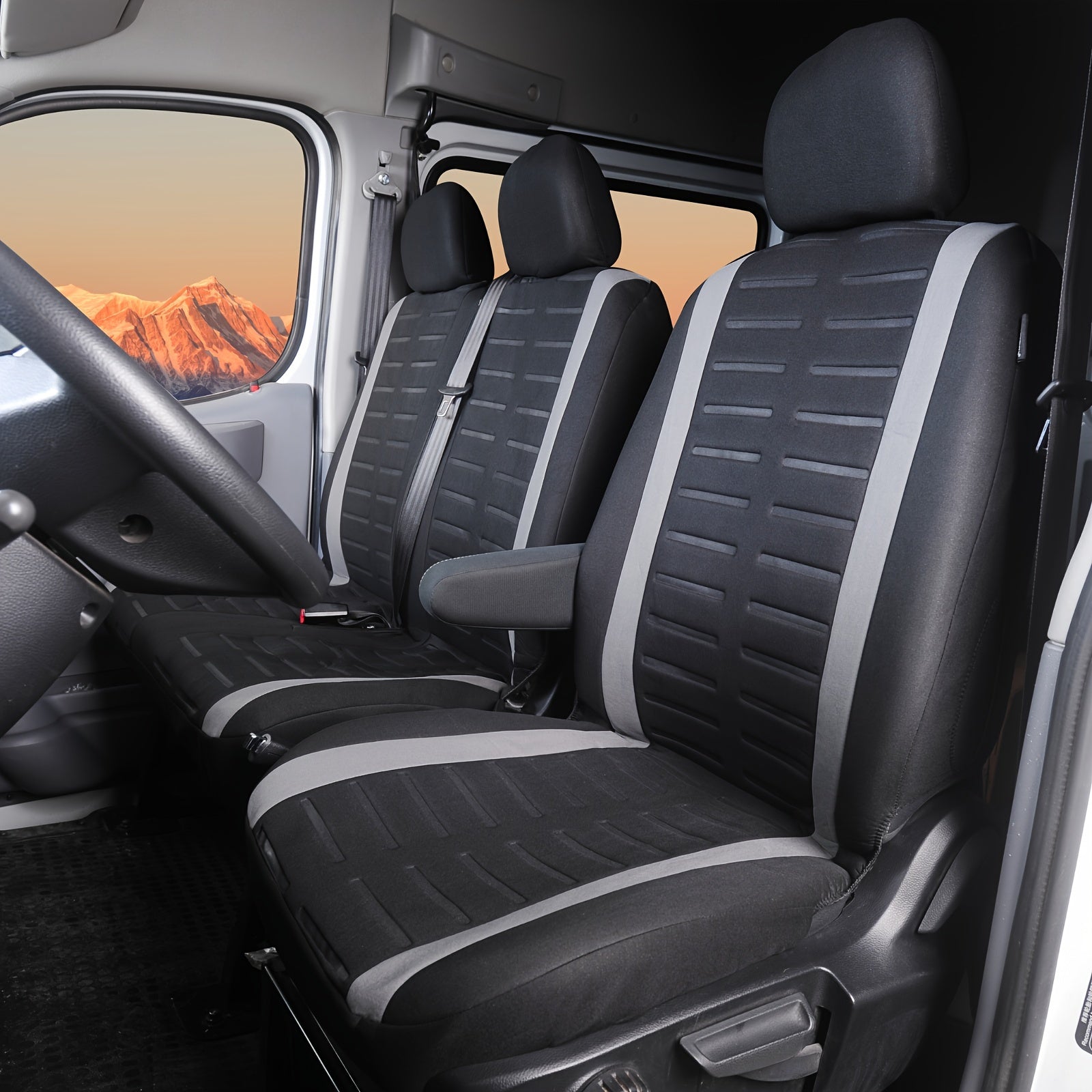 Universal Truck Van Bus Front Seat Cover Waterproof Durable Black