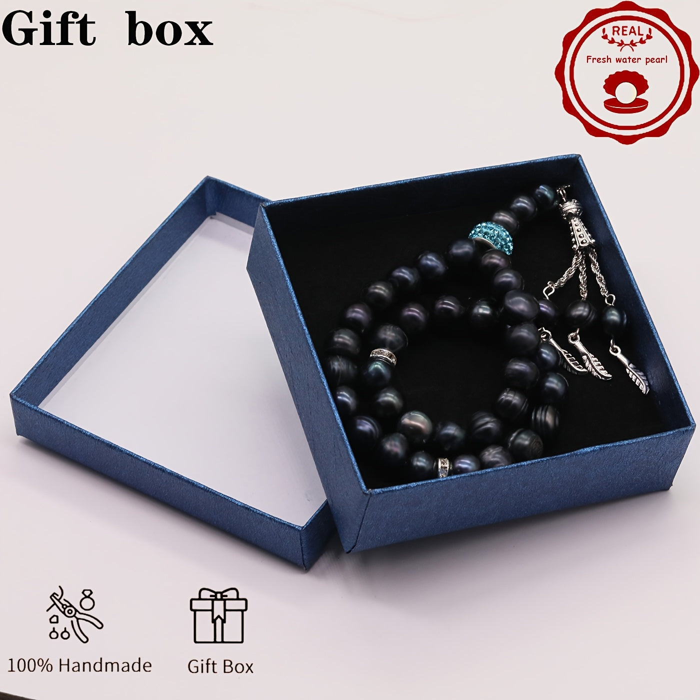 Zarif Qo'l Ishlangan Shirin Suv Marvarid Bilaguzuk - 33 Donadan, Onalar Kuni va Ongni Tinchlantirish Sovg'alari Uchun Ideal