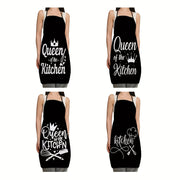 Letter Print Apron Made of Durable Polyester for Kitchen and Dining