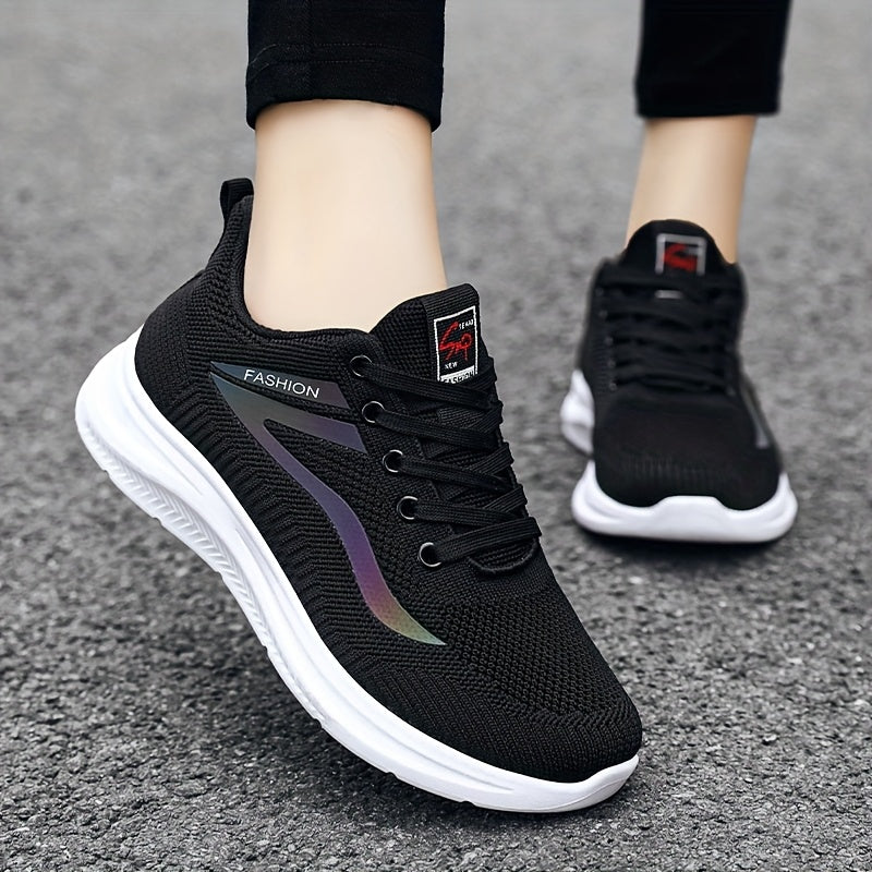 Women's Casual Sports Shoes Knitted Mesh Flat Low-Top for Outdoor Activities