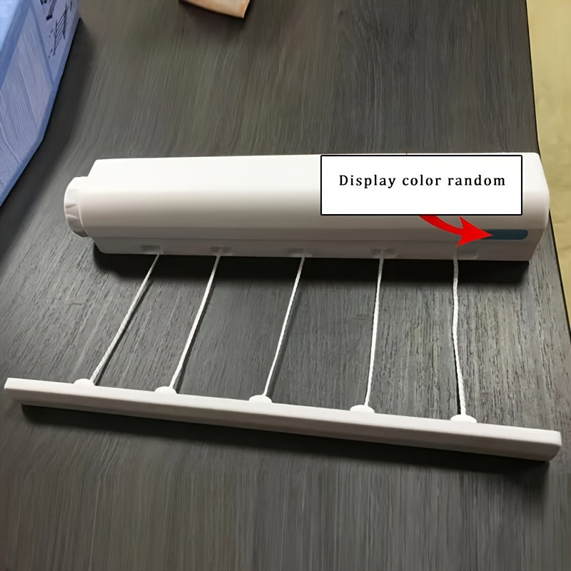 tendedero retráctil de pared con 4 líneas y ganchos para toallas