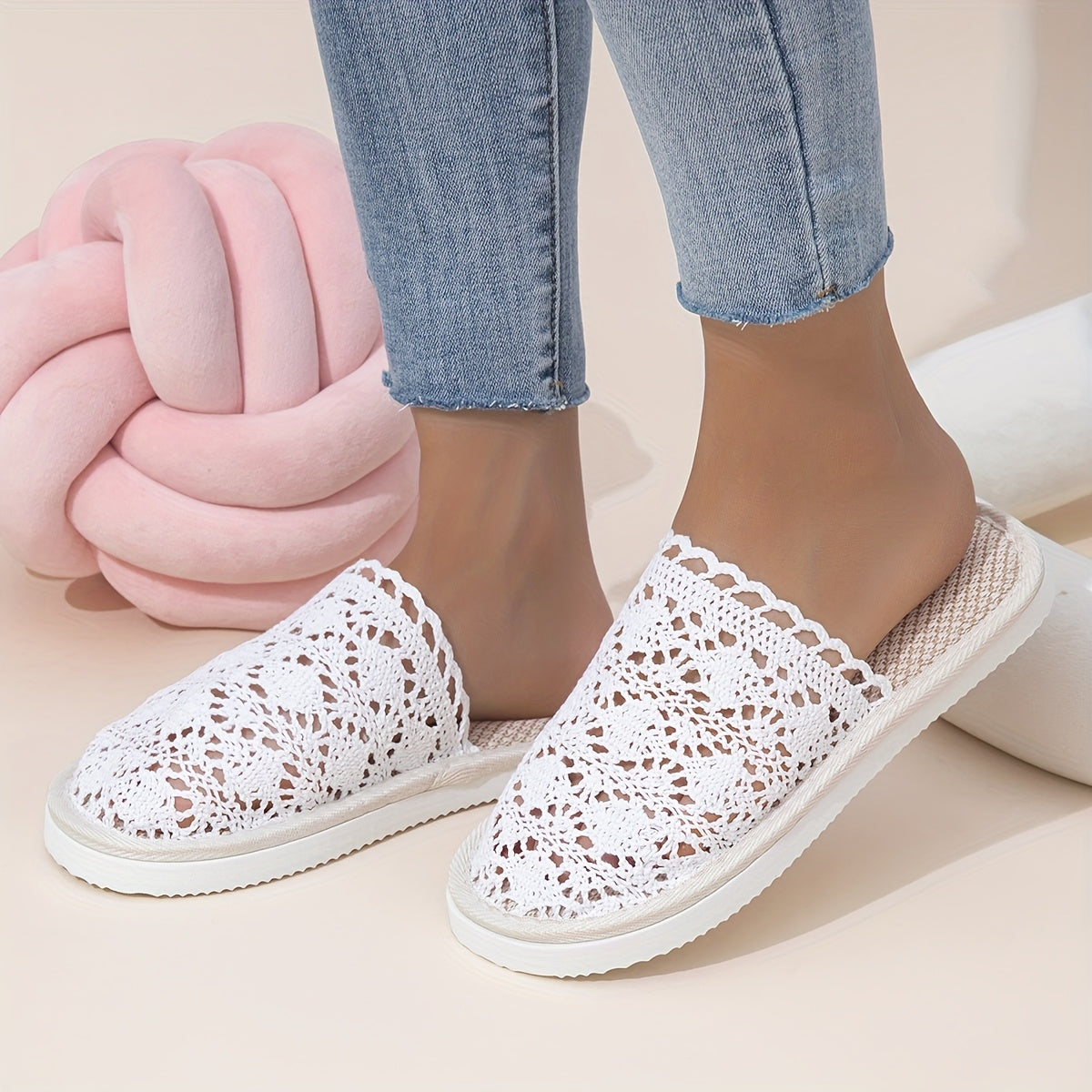 Ayollar uchun oson kiyinadigan nafas oluvchi ichki chanoq poyabzallari, yumshoq tag bilan, turli ranglarda