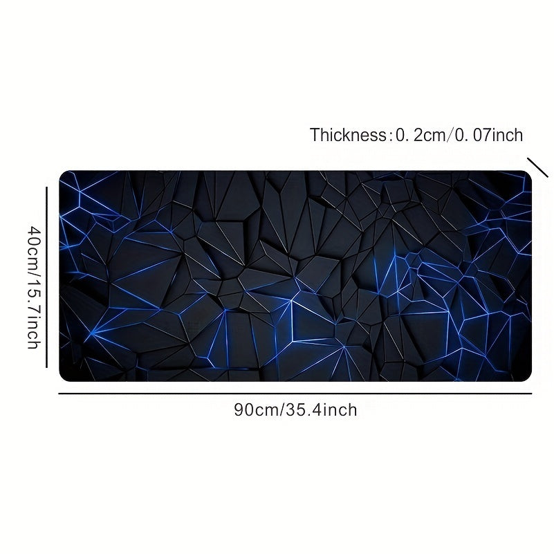 Large Blue 3D Textured Waterproof Non-Slip Rubber Mouse Pad for Gaming and Office