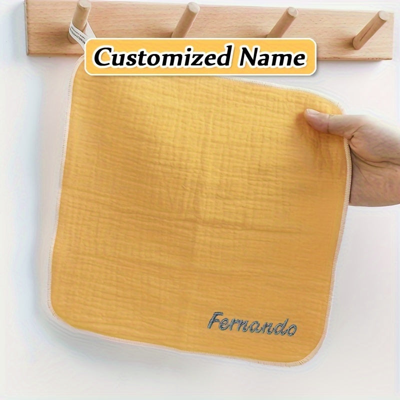 Персонализированные товары для детей: индивидуальные детские слюнявчики, квадратные полотенца из хлопка для новорожденных, полотенца для умывания для детей, детские марлевые полотенца для комфорта, пеленки и слюнявчики.