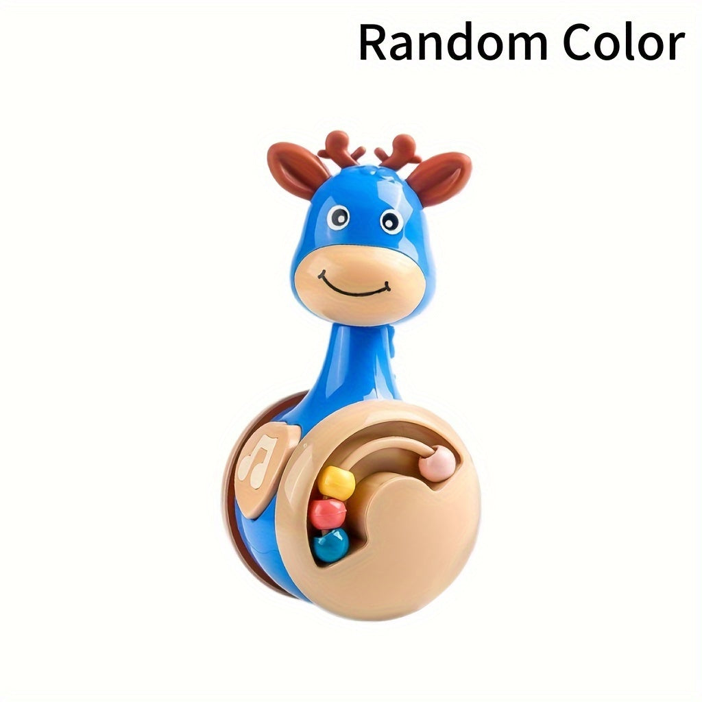 Bolalar uchun Musiqali Giraffa Tumbler O'yinchoq Interaktiv Qadam qo'yish Hamkori Ovoz va Tilla bilan