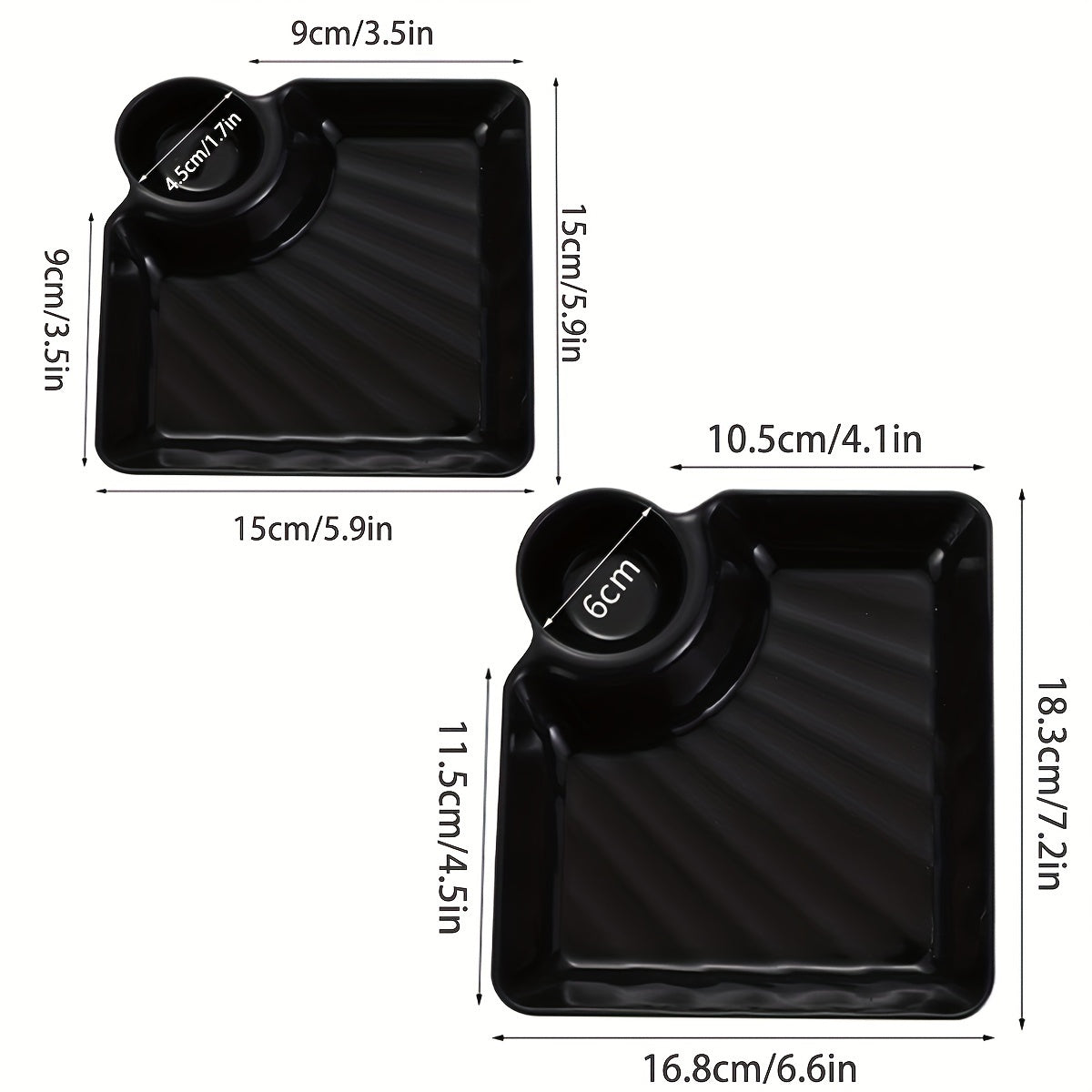 4-Piece Chip and Dip Serving Platter Set with Sauce Compartments for Snacks and Appetizers