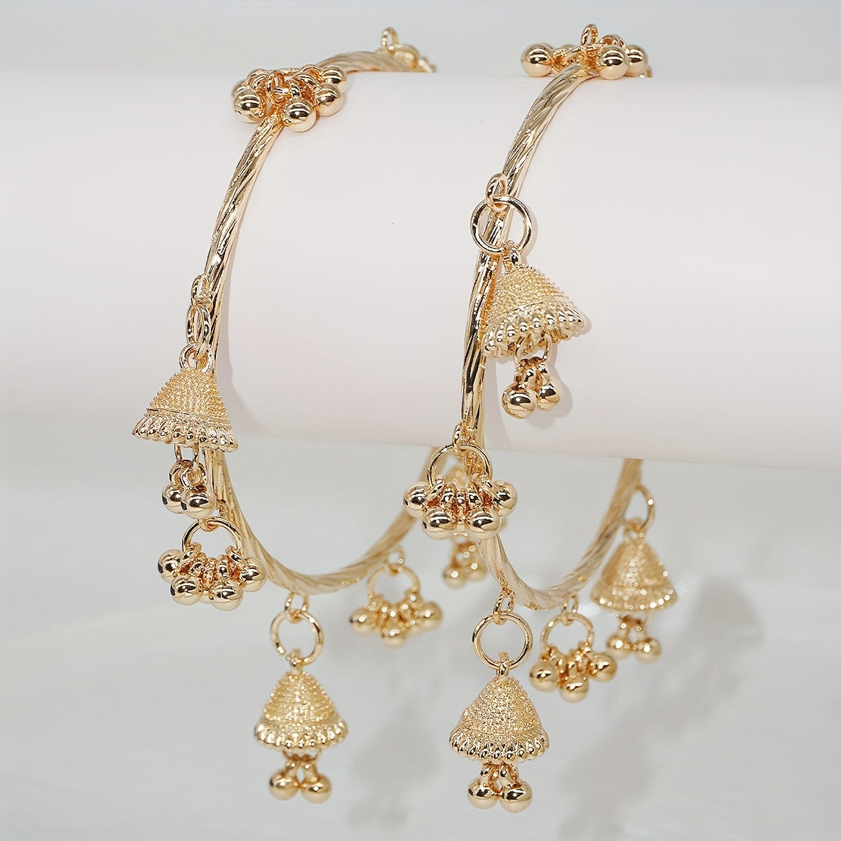 Women's Gold Zinc Alloy Bell Bracelet with Pearl Heel Jewelry