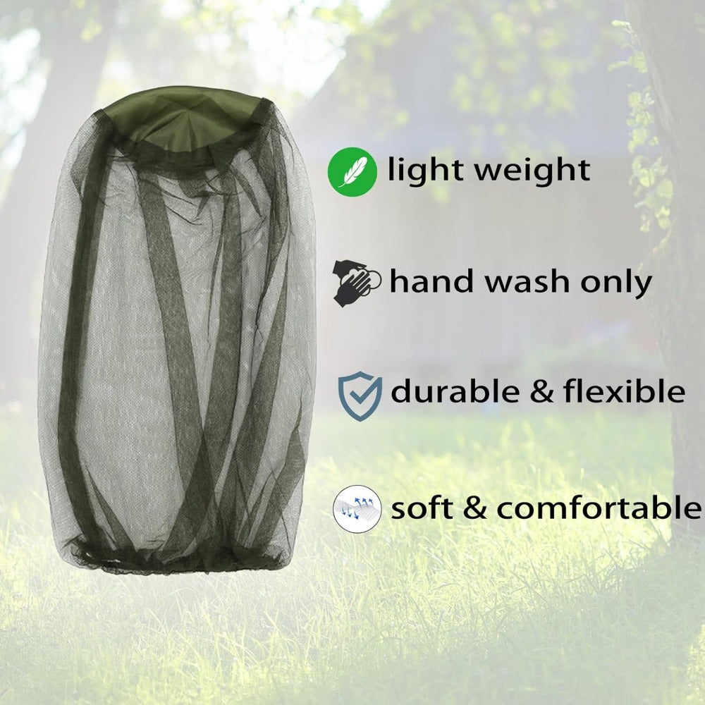 Unisex Mesh Hat Net Adjustable Dustproof Mosquito Protection for Camping