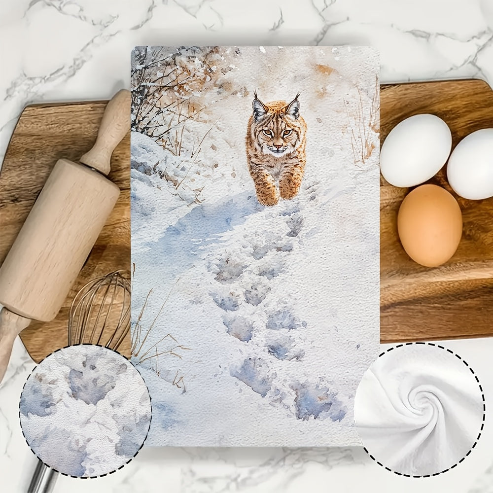 Two Pieces Coastal Kitchen Towels, Super Absorbent Polyester, 16x24 Inches
