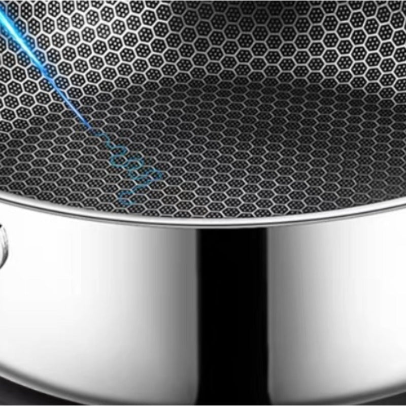 Stainless Steel Saucepan with Glass Lid Non-Stick Induction Compatible