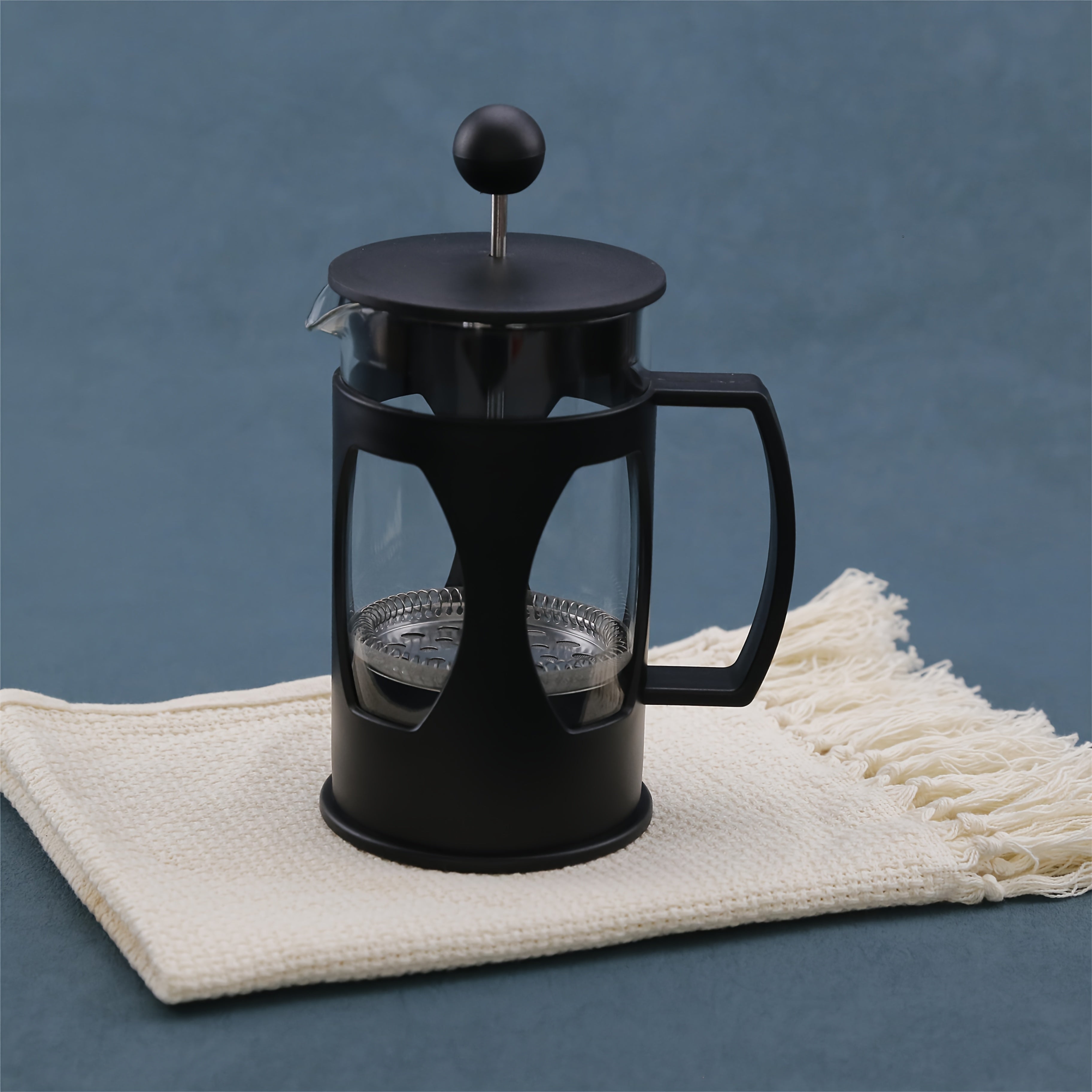 Glass French Press Coffee Maker with Stainless Steel Filter 4 Cup Capacity