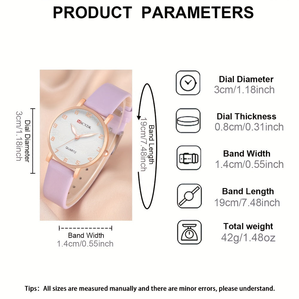 Women's Quartz Watch and Fashion Glasses Set with Elegant Design