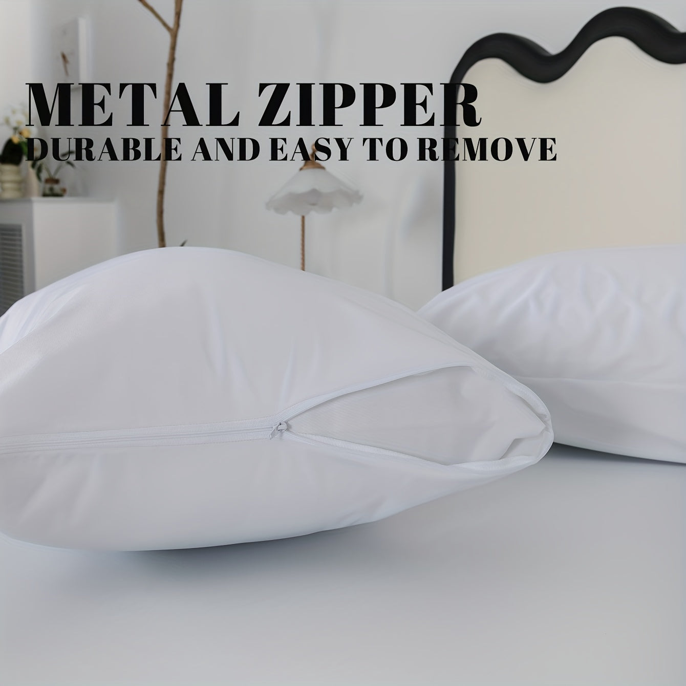 Waterproof Breathable Pillow Covers Set for Hypoallergenic Dustproof Soft Breathability