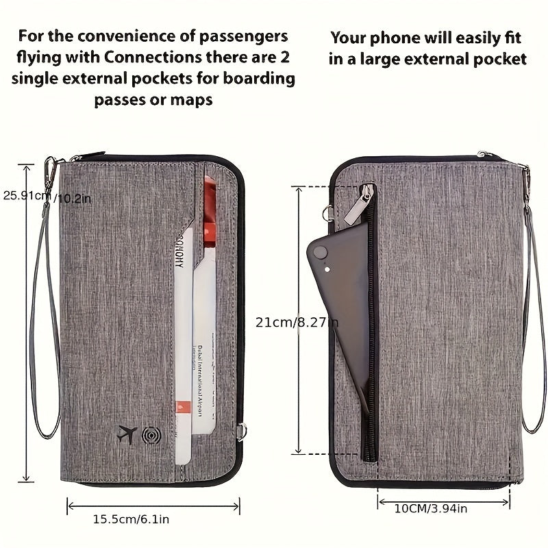 Sayohatni Lapinchen Katta Hajmli Suvga Chidamli Pasport Egasi bilan uslubda o'tkazing, barcha sayohat ehtiyojlaringiz uchun yelka tasmasi va karta joylari bilan to'ldirilgan.