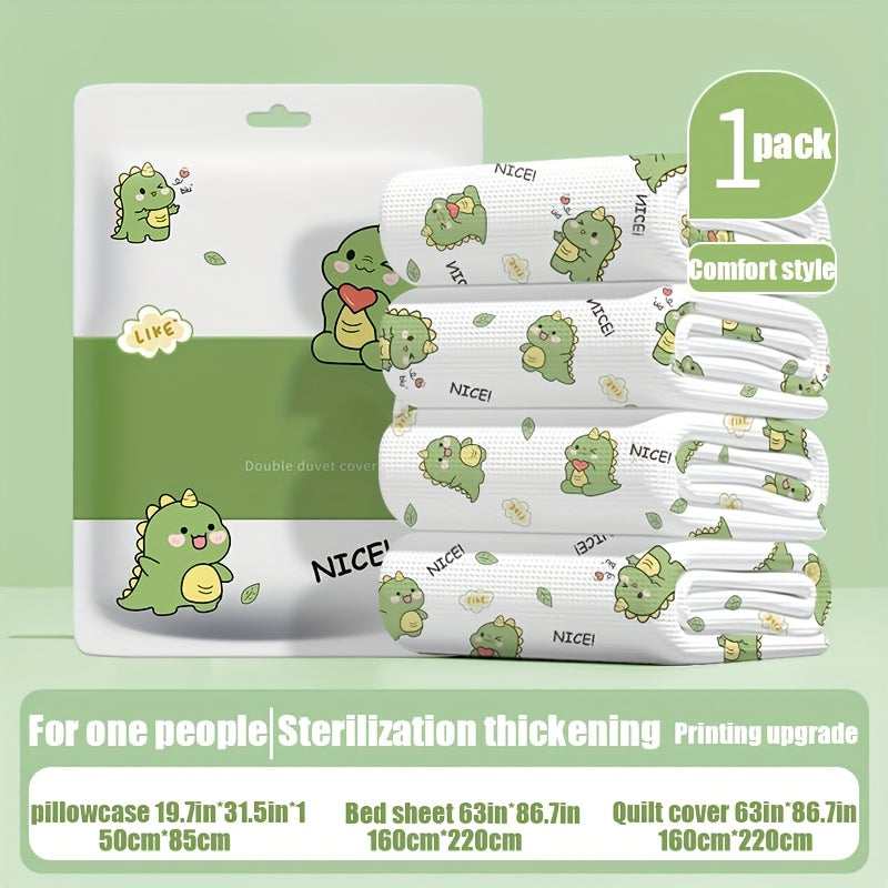 Disposable Bedding Set of Four Sheets Quilts and Pillowcases for Single Use