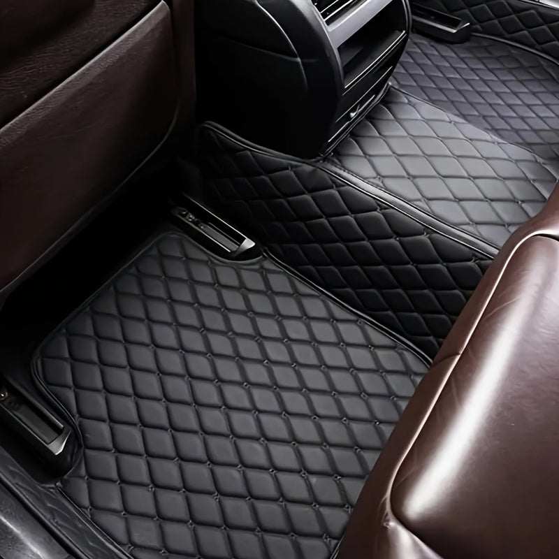 3D Faux Leather Car Floor Mats Set for All-Weather Protection Durable