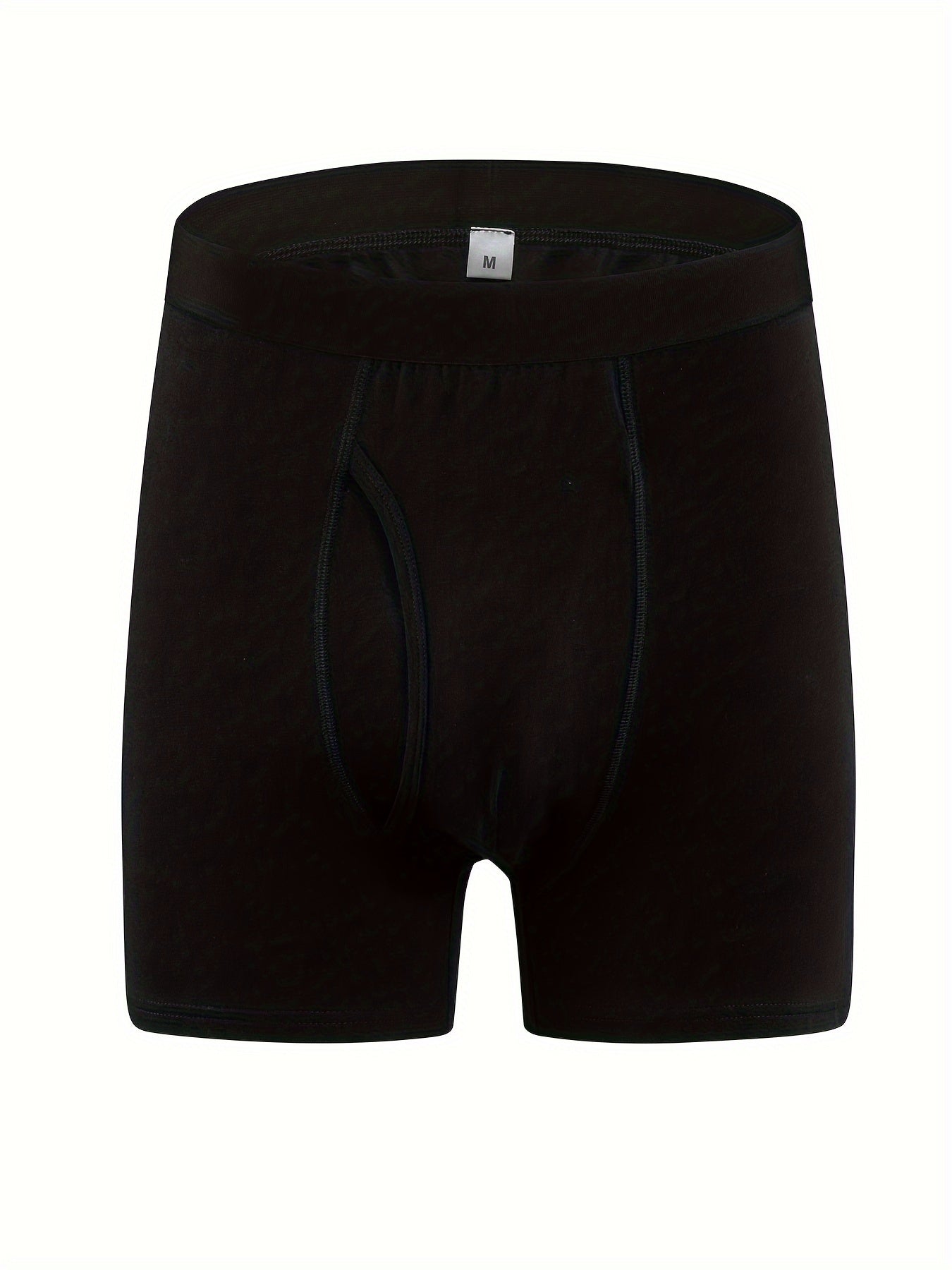 Plus Size Cotton Boxer Briefs 3-Pack Breathable Comfortable Black Gray Blue