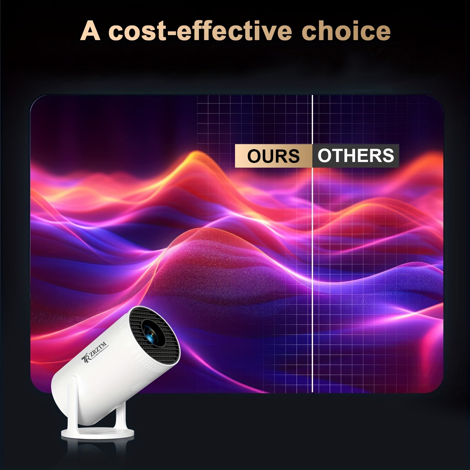 Intelligent Projector 1280x720P 180° Projection Home Cinema Camping Office