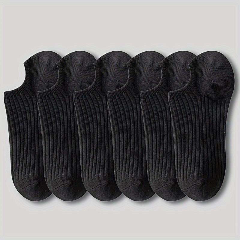 Women's No-Show Socks 3/6/12 Pack Solid Color Invisible Boat Style Polyester