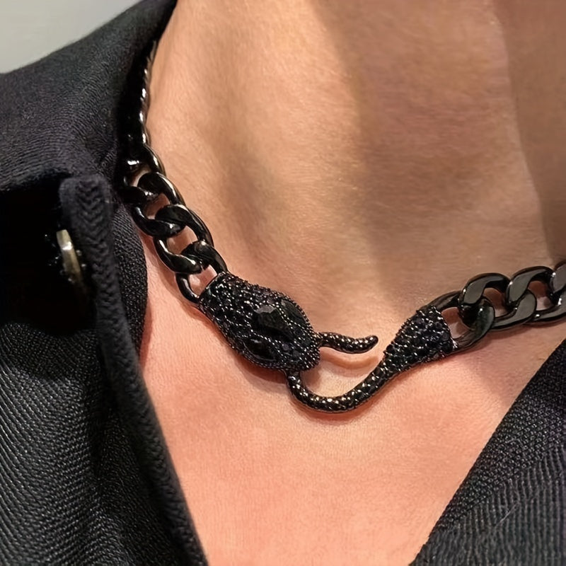 Gothic Snake Chain Necklace Unisex Jewelry Gift for Men Women Stylish
