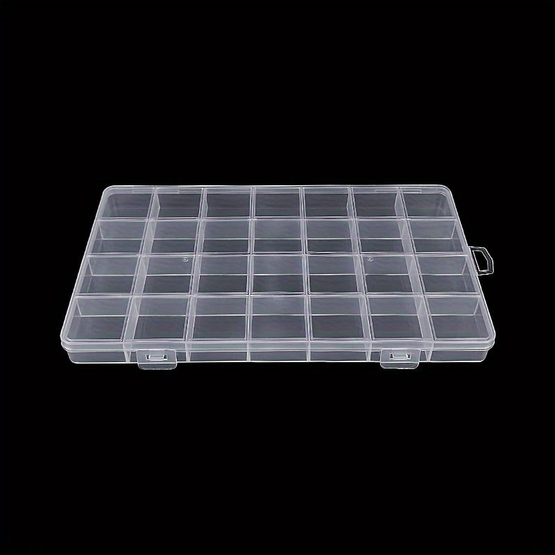 Clear Plastic Jewelry Organizer with 28 Compartments for Earrings Rings Necklaces