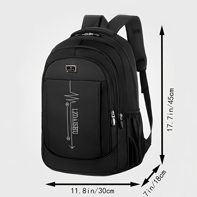 Men's Casual Nylon Backpack for Daily Commute Travel and School with Laptop Compartment