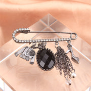 Women's Rhinestone Brooch Pin with High Heels and Coat Charms Stylish Fashion Accessory