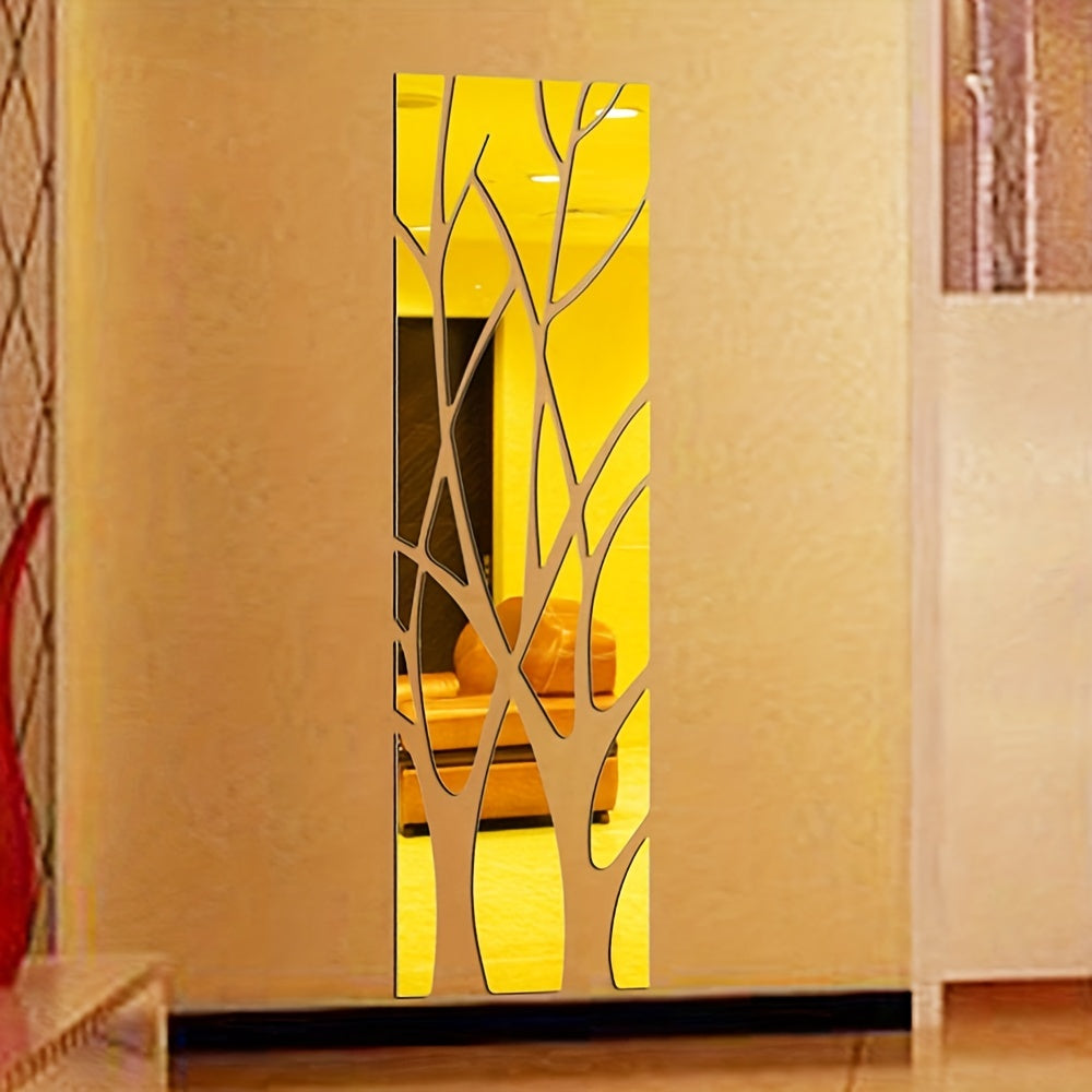 3D Mirror Branch Wall Sticker for Home Decor in Living Room or Dining Room